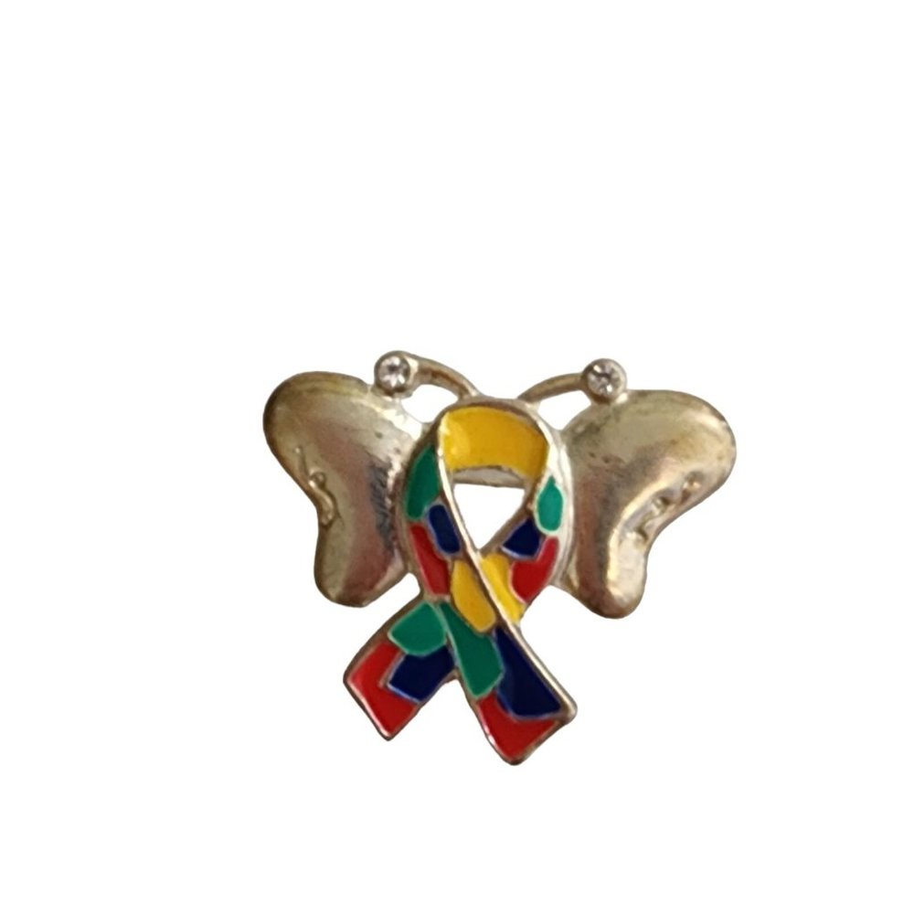 Butterfly Autism Ribbon Pin Brooch - Picture 7 of 13